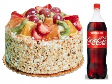 4 kişilik Karışık meyveli pasta 1 lt cola Pastaneci Şanlıurfa pasta