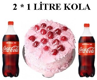 6-9 Kişilik Frambuazlı Yaş Pasta & 2x1 Lt Cola Şanlıurfa pasta